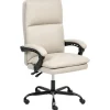 Leen Bakker SERENE - Bureaustoel - Lichtbeige - Kunstleer