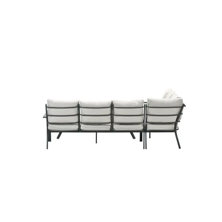 Loungesets-Garden Impressions Sergio lounge-diningset - 3-delig - links - carbon black - desert sand
