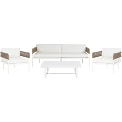 Beliani SERLA - Loungeset 4-zits - Wit - Aluminium