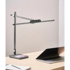 Leen Bakker SERPENS - Bureaulamp LED - Grijs - Synthetisch materiaal