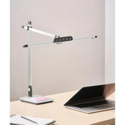 Leen Bakker SERPENS - Bureaulamp LED - Zilver - Synthetisch materiaal