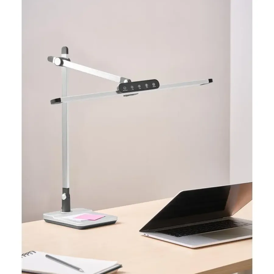 Leen Bakker SERPENS - Bureaulamp LED - Zilver - Synthetisch materiaal