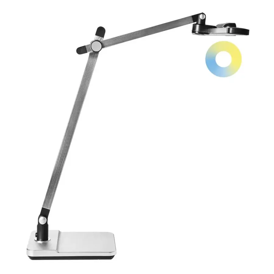 Leen Bakker SERPENS - Bureaulamp LED - Zilver - Synthetisch materiaal