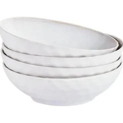 Leen Bakker SESAME - Diepe borden set van 4 - Lichtgrijs - Steengoed