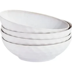 Leen Bakker SESAME - Diepe borden set van 4 - Lichtgrijs - Steengoed