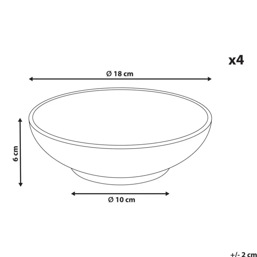 Leen Bakker SESAME - Diepe borden set van 4 - Lichtgrijs - Steengoed