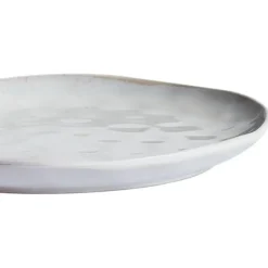 Leen Bakker SESAME - Dinerborden set van 8 - Lichtgrijs - Steengoed