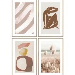 Reinders Set poster met lijst - Aards & Abstract