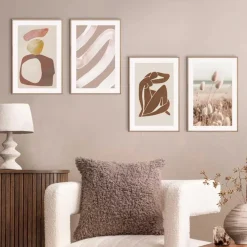 Reinders Set poster met lijst - Aards & Abstract