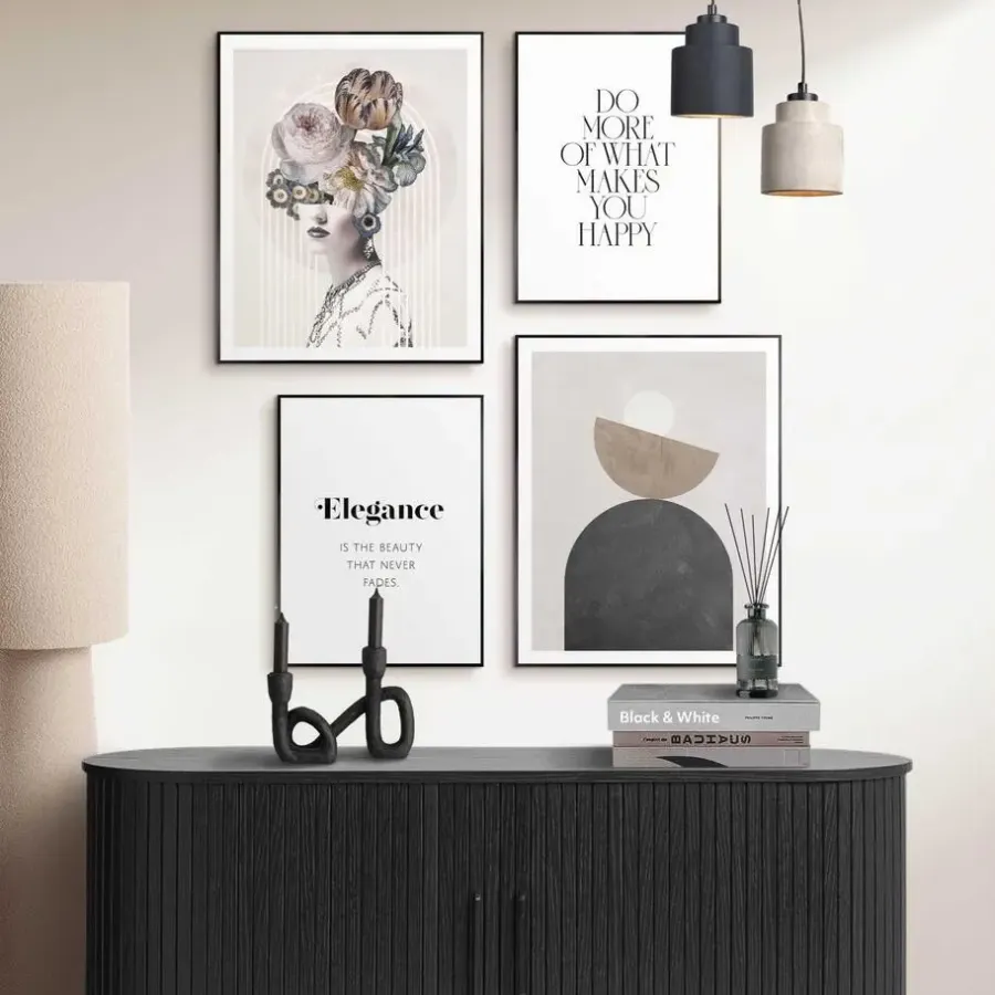 Reinders Set poster met lijst - Abstracte stijl