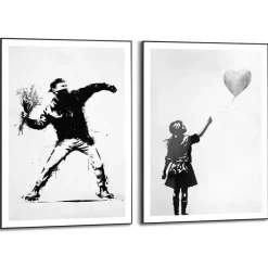 Posters-Reinders Set poster met lijst - Street Art Banksy