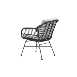 Tuinstoelen-Garden Impressions Set van 4 - Margriet tuinstoel - Zwart/Zand