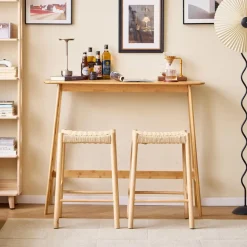 Nordlys Set van 2 Barkrukken Massief Hout Scandinavisch