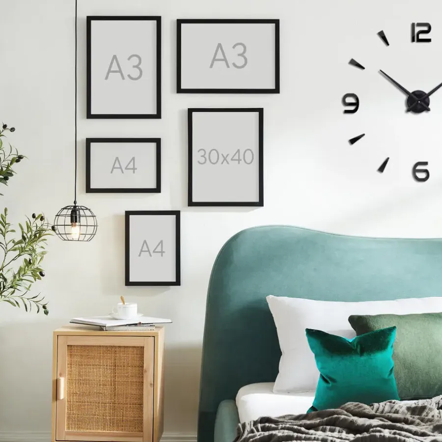 Fotolijsten-Merkloos Set van 2 Fotokaders - A3 formaat - Foto Lijsten in MDF Hout - Zwart