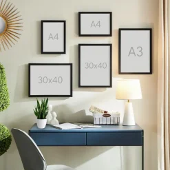 Fotolijsten-Merkloos Set van 2 Fotokaders - A3 formaat - Foto Lijsten in MDF Hout - Zwart