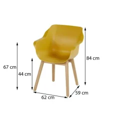Tuinstoelen-Hartman Set van 2- Sophie Studio diningstoel- Curry Yellow- Teak poot