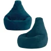 icon Set van 2 Kinderzitzakken Dalton - Corduroy Zitzak - Blauwgroen