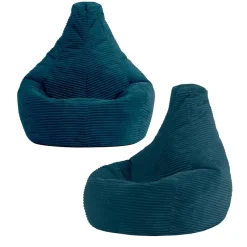 icon Set van 2 Kinderzitzakken Dalton - Corduroy Zitzak - Blauwgroen
