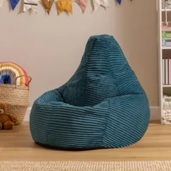 icon Set van 2 Kinderzitzakken Dalton - Corduroy Zitzak - Blauwgroen