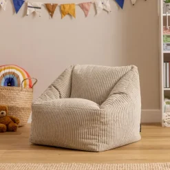 icon Set van 2 Kinderzitzakken Morgan - Corduroy Zitzak met Vulling - Beige