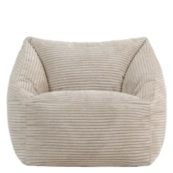 icon Set van 2 Kinderzitzakken Morgan - Corduroy Zitzak met Vulling - Beige