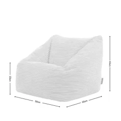 icon Set van 2 Kinderzitzakken Morgan - Corduroy Zitzak met Vulling - Beige