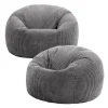 Zitzakken-icon Set van 2 Zitzak Kingston - Corduroy Zitzak Volwassenen - Houtskool