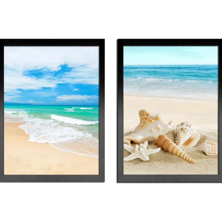 Fotolijsten-Merkloos Set van 2 Madison Fotokaders - 30x40 cm - Foto Lijsten in MDF Hout - Zwart