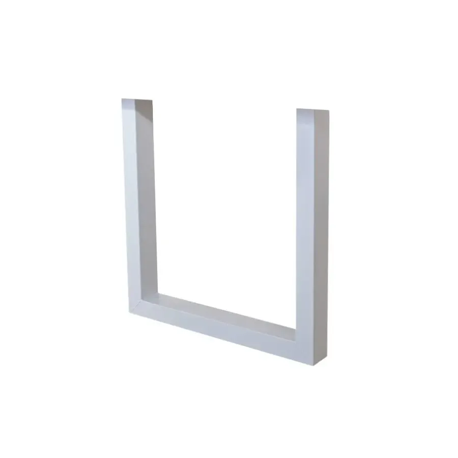 Tafelpoten-Dimehouse Set van 2 metalen tafelpoten U-frame wit - 8x70x72 cm - Metaal - Wit