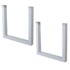 Tafelpoten-Dimehouse Set van 2 metalen tafelpoten U-frame wit - 8x70x72 cm - Metaal - Wit