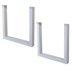 Tafelpoten-Dimehouse Set van 2 metalen tafelpoten U-frame wit - 8x70x72 cm - Metaal - Wit