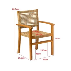 Tuinstoelen-Nordlys Set van 2 tuinstoelen van acacia en touw