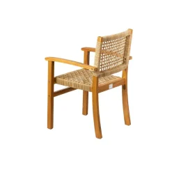 Tuinstoelen-Nordlys Set van 2 tuinstoelen van acacia en touw