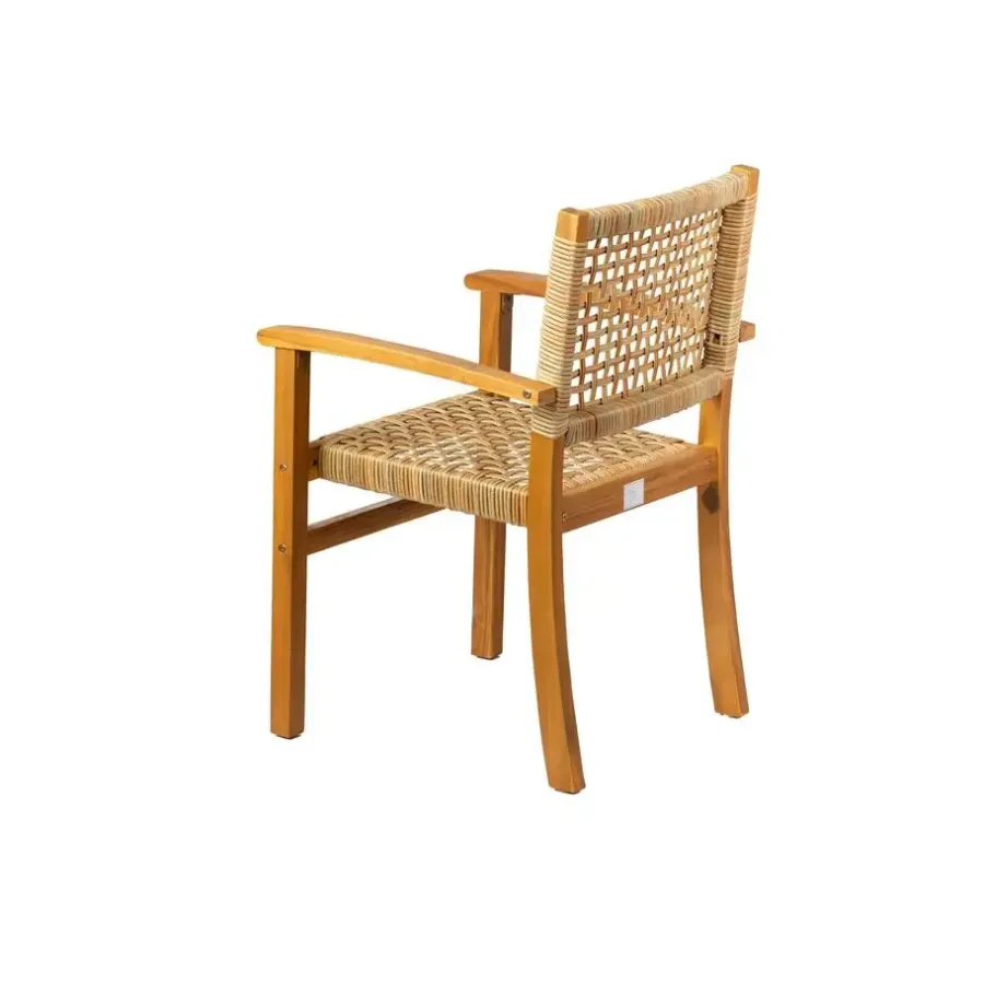 Tuinstoelen-Nordlys Set van 2 tuinstoelen van acacia en touw