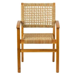 Tuinstoelen-Nordlys Set van 2 tuinstoelen van acacia en touw