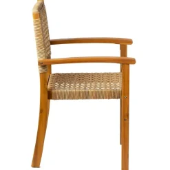 Tuinstoelen-Nordlys Set van 2 tuinstoelen van acacia en touw