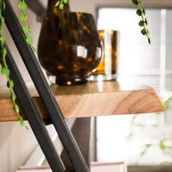Wandrekken-Leen Bakker Set van 3 wandplanken Siebe-acacia/gepoedercoat metaal