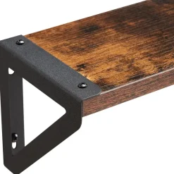 Wandplanken-Merkloos Set van 3 Wandplanken, Zwevende Plank, 30/35/40 x 12 x 11, Vintage Bruin Zwart