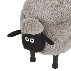 Hockers En Voetenbanken-Beliani SHEEP - Hocker - Grijs - Polyester