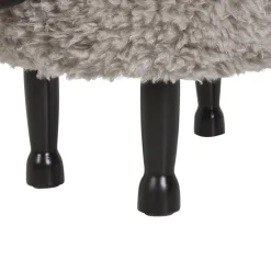 Hockers En Voetenbanken-Beliani SHEEP - Hocker - Grijs - Polyester