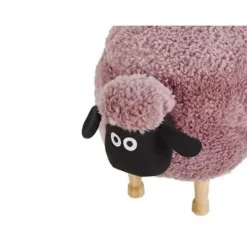 Hockers En Voetenbanken-Beliani SHEEP - Hocker - Roze - Polyester