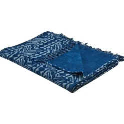 Beliani SHIVPURI - Plaid - Blauw - 130 x 180 cm - Katoen