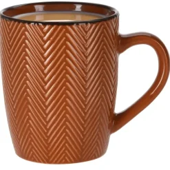 Kopjes, Mokken En Bekers-Leen Bakker Siaki Koffiemok/theemok - Fishbone - terra - 370 ml