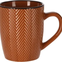 Kopjes, Mokken En Bekers-Leen Bakker Siaki Koffiemok/theemok - Fishbone - terra - 370 ml