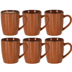 Kopjes, Mokken En Bekers-Leen Bakker Siaki Koffiemok/theemok - Fishbone - terra - 370 ml