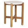 House Nordic Sidetable Acacia Naturel/Wit - 37x37x46cm - Terracina