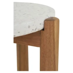House Nordic Sidetable Acacia Naturel/Wit - 37x37x46cm - Terracina
