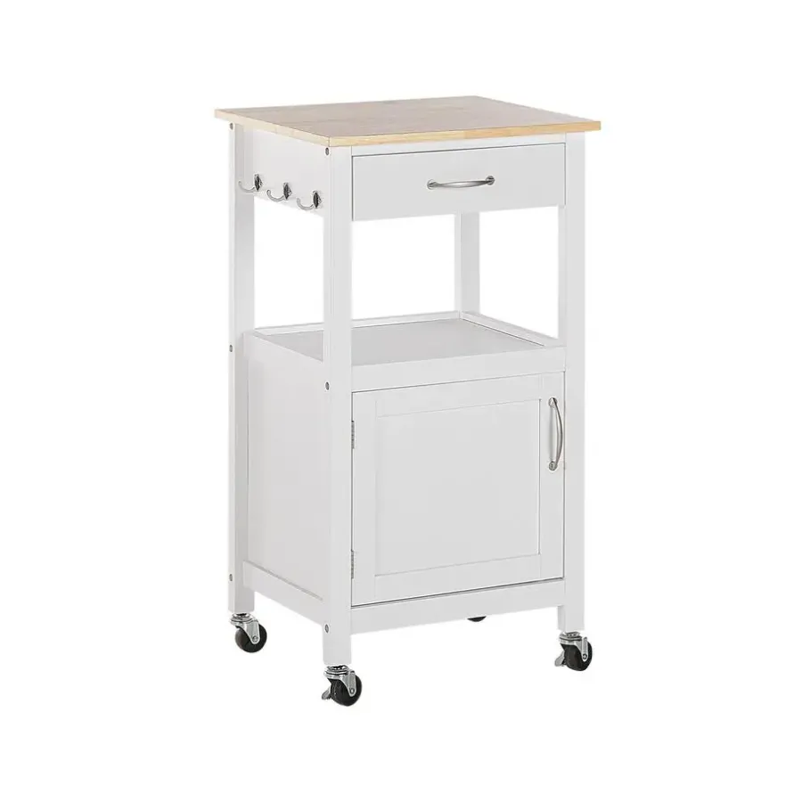 Trolleys-Beliani SIENA - Keukentrolley - Wit - MDF