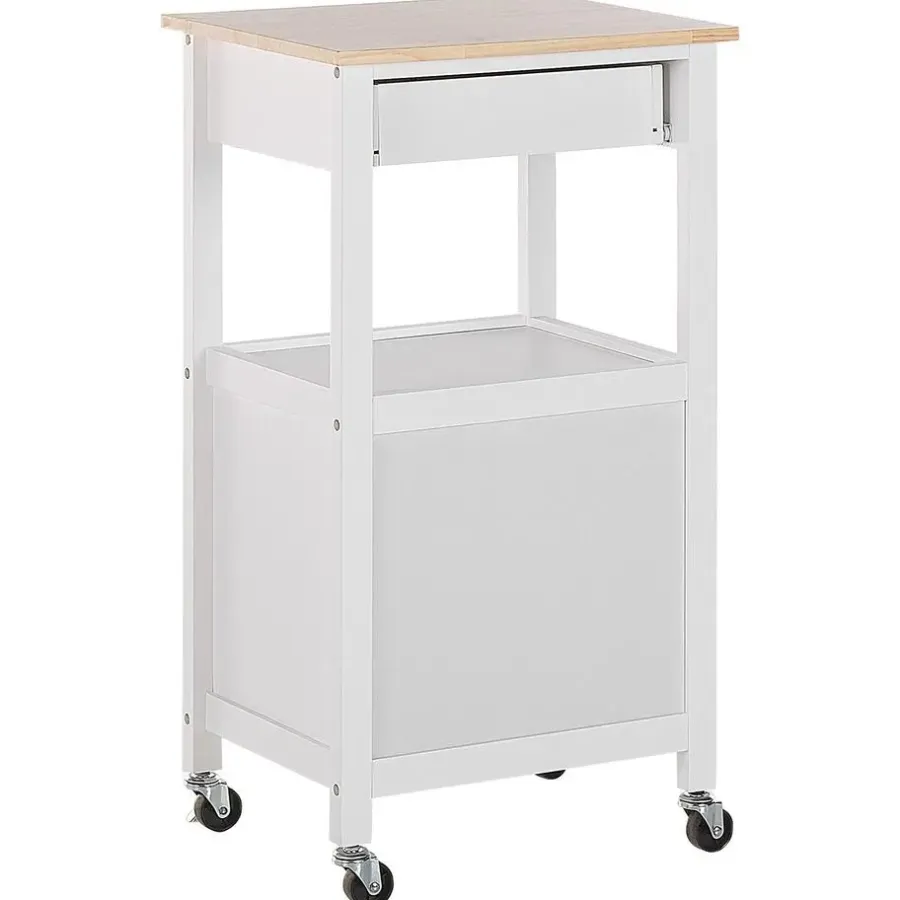 Trolleys-Beliani SIENA - Keukentrolley - Wit - MDF