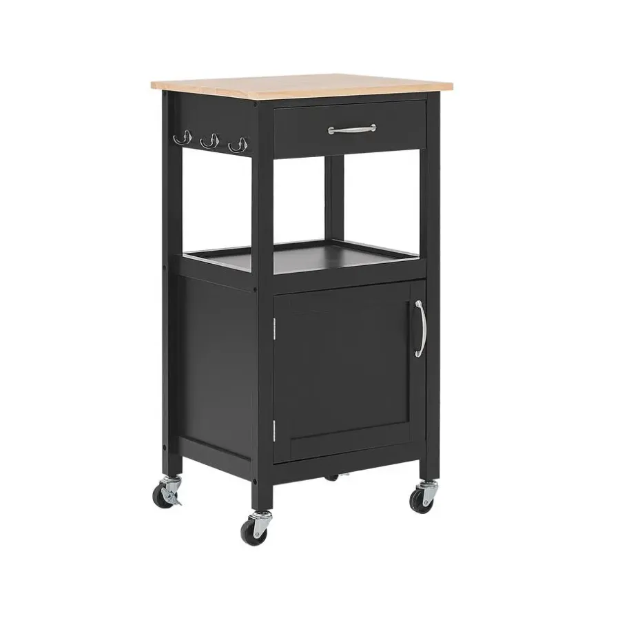 Trolleys-Beliani SIENA - Keukentrolley - Zwart - MDF